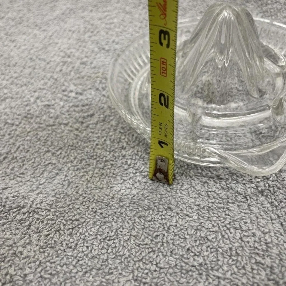 Vintage Clear Pressed Glass Citrus Juicer Reamer with Handle and Pour Spout